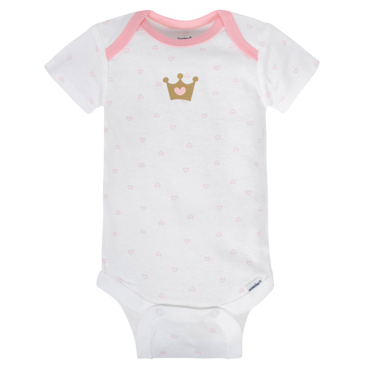 8-Pack Baby Girls Castle Short Sleeve Onesies Bodysuits, additional view 2