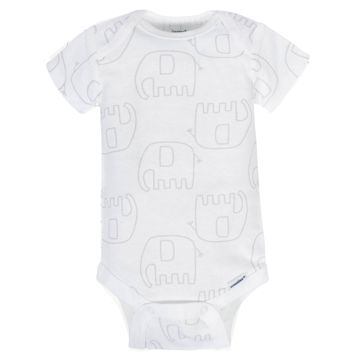 8-Pack Baby Neutral Animals Short Sleeve Onesies Bodysuits, additional view 2