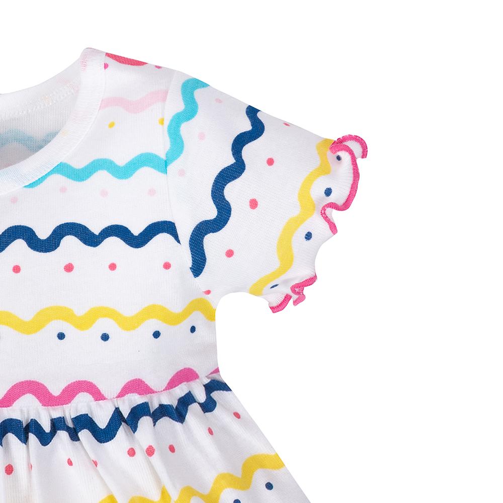 3-Piece Infant & Toddler Girls Doodles Dress, Diaper Cover & Headband Set, additional view 1