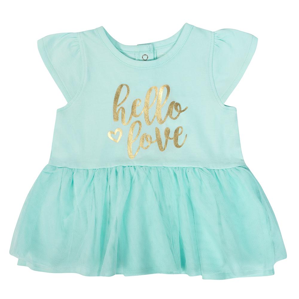 1-Piece Baby Girls Hello Love Cap Sleeve Dress