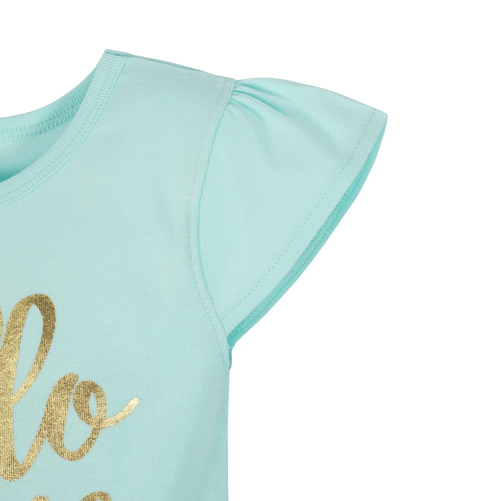 1-Piece Baby Girls Hello Love Cap Sleeve Dress, additional view 1