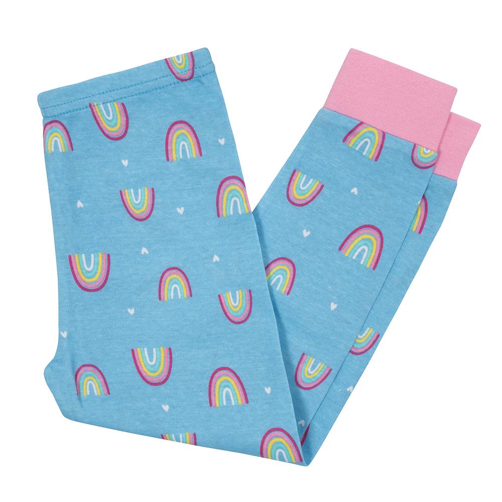 4-Piece Girls Rainbow Snug Fit Pajama Set, additional view 2
