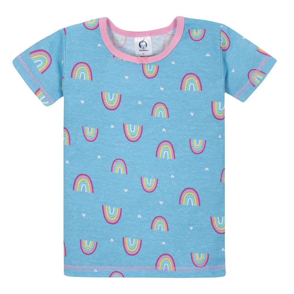 4-Piece Girls Rainbow Snug Fit Pajama Set, additional view 3
