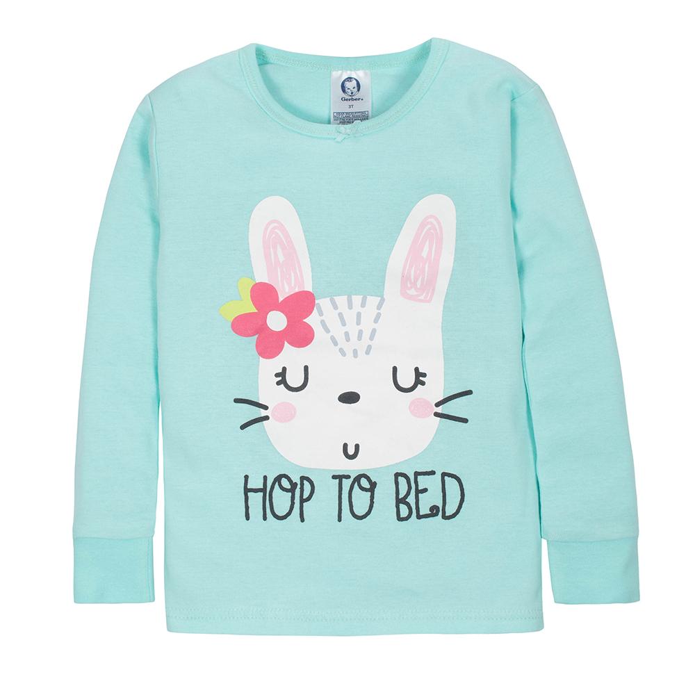 4-Piece Girls Bunny Snug Fit Pajama Set, additional view 1