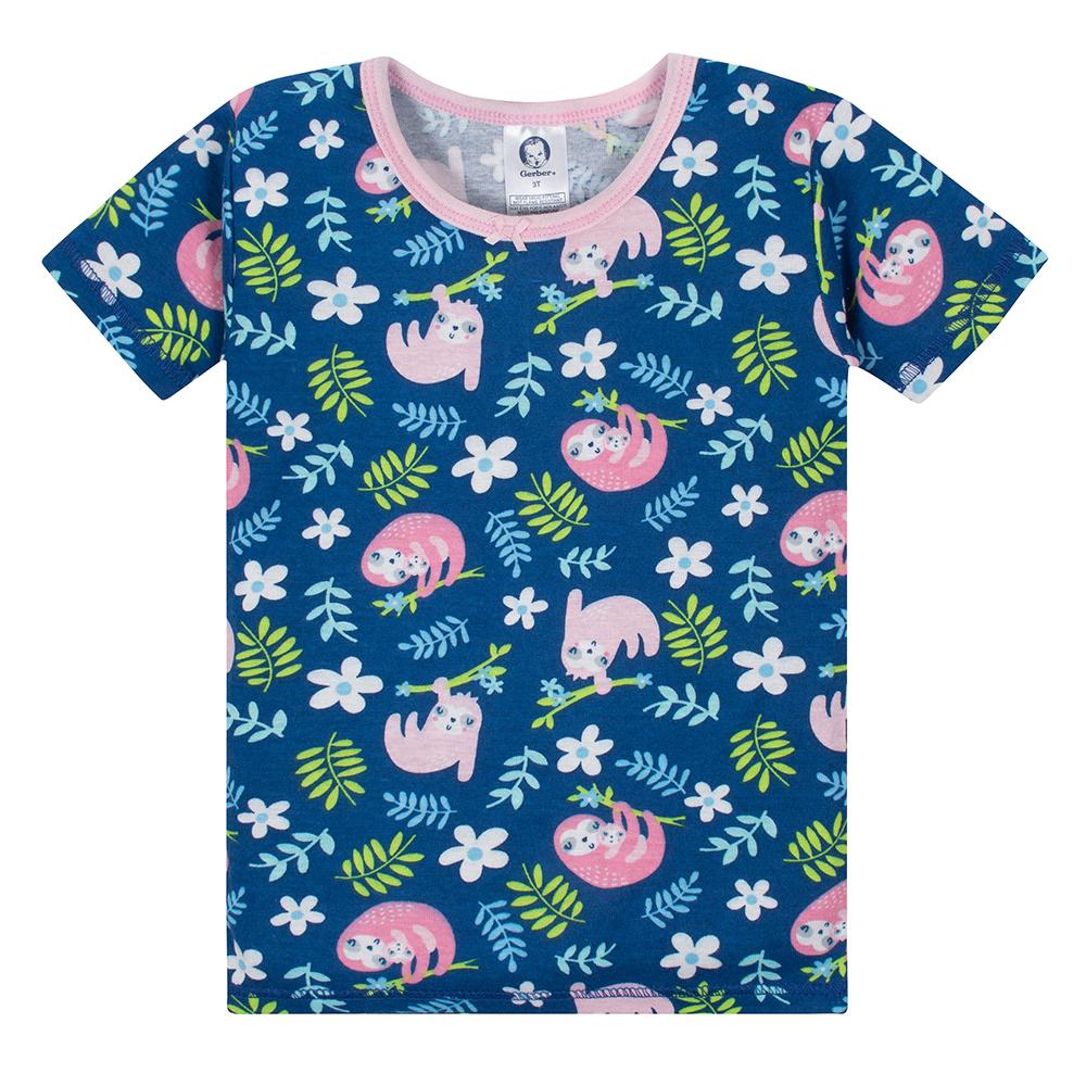 4-Piece Infant & Toddler Girls Sloths Snug Fit Pajama Set, additional view 3