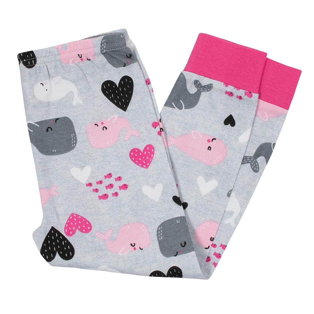 4-Piece Girls Whales Snug Fit Pajama Set, additional view 2