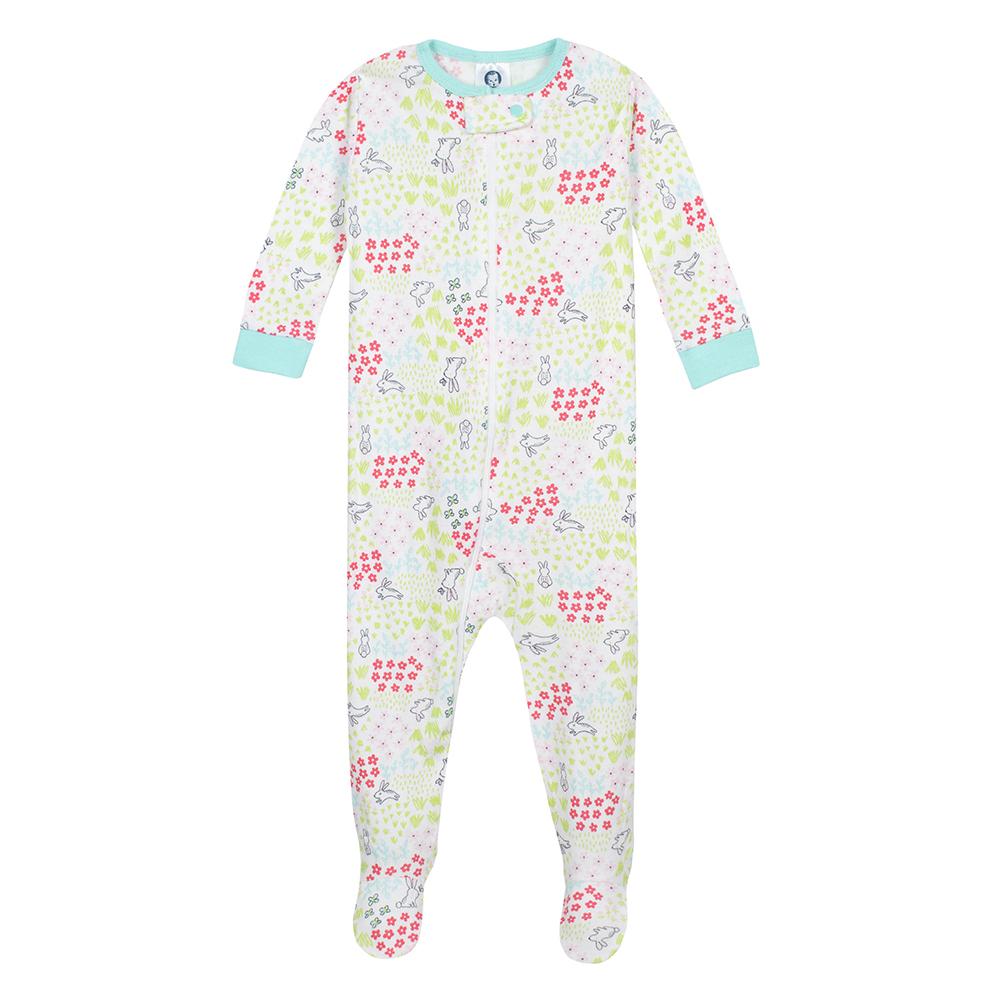 2-Pack Baby Girls Bunny Snug Fit Footed Pajamas, additional view 1
