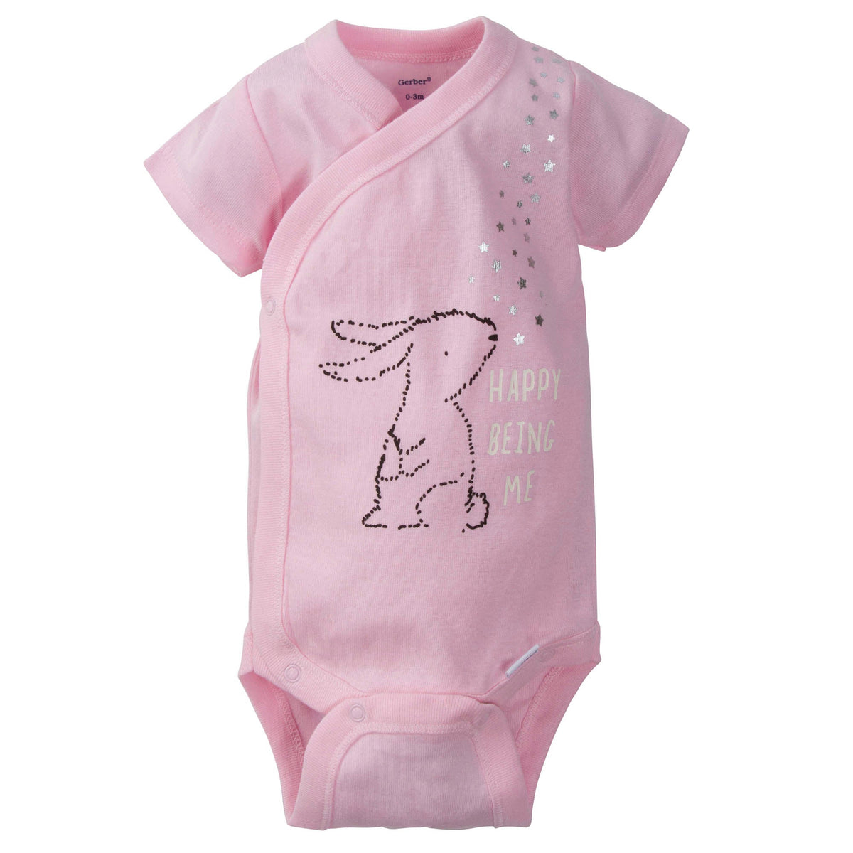 5-Pack Girls Bunny Short Sleeve Onesies Bodysuits, additional view 1