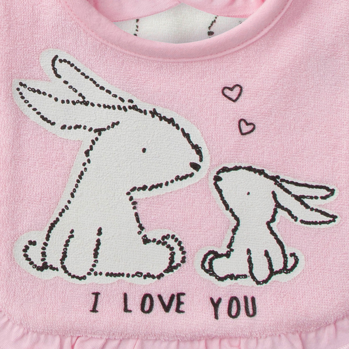 3-Pack Girls Bunny Terry Bibs, additional view 1