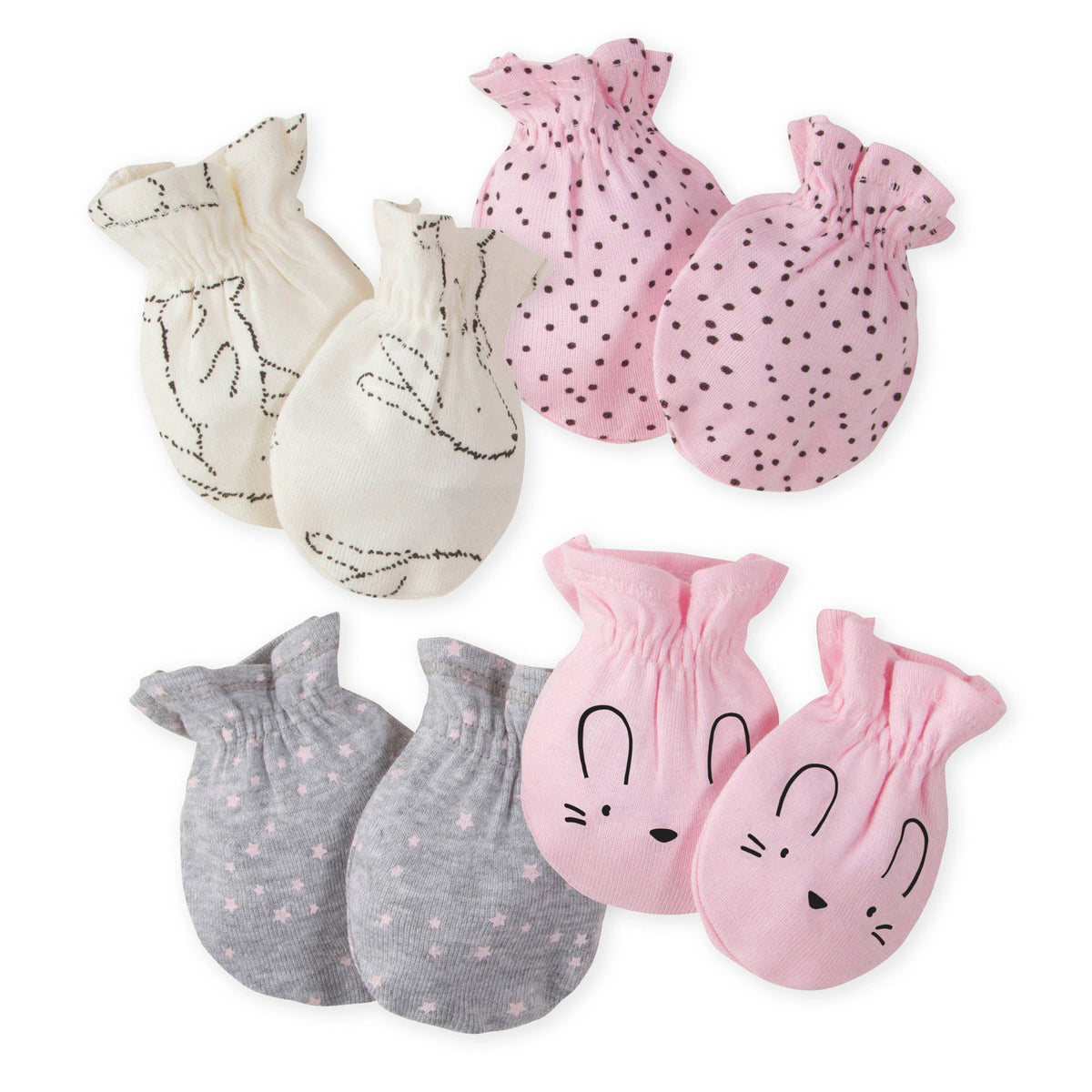4-Pack Girls Bunny Mittens