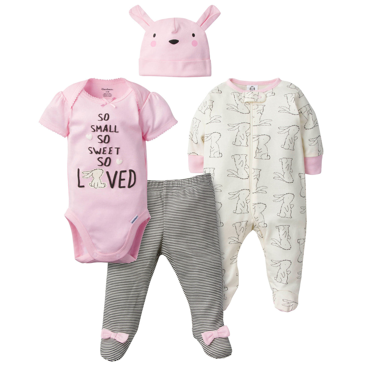 4-Piece Girls Bunny Take-Me-Home Set