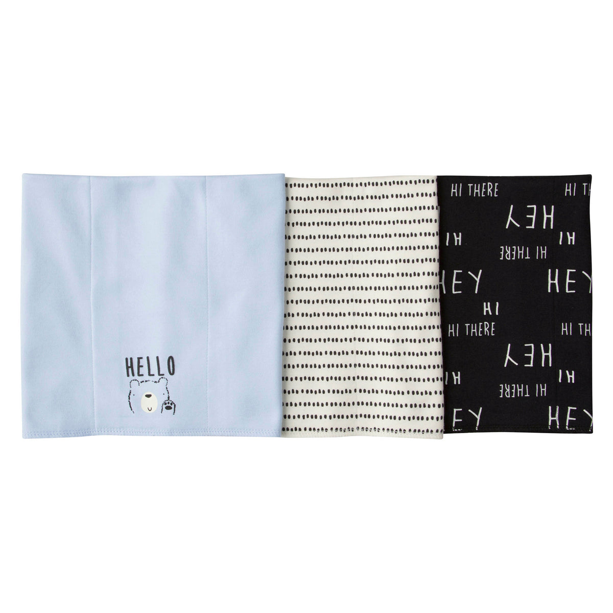3-Pack Boys Bear Knit Burp Cloths