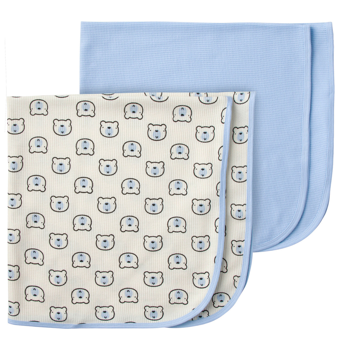 2-Pack Boys Bear Thermal Receiving Blankets