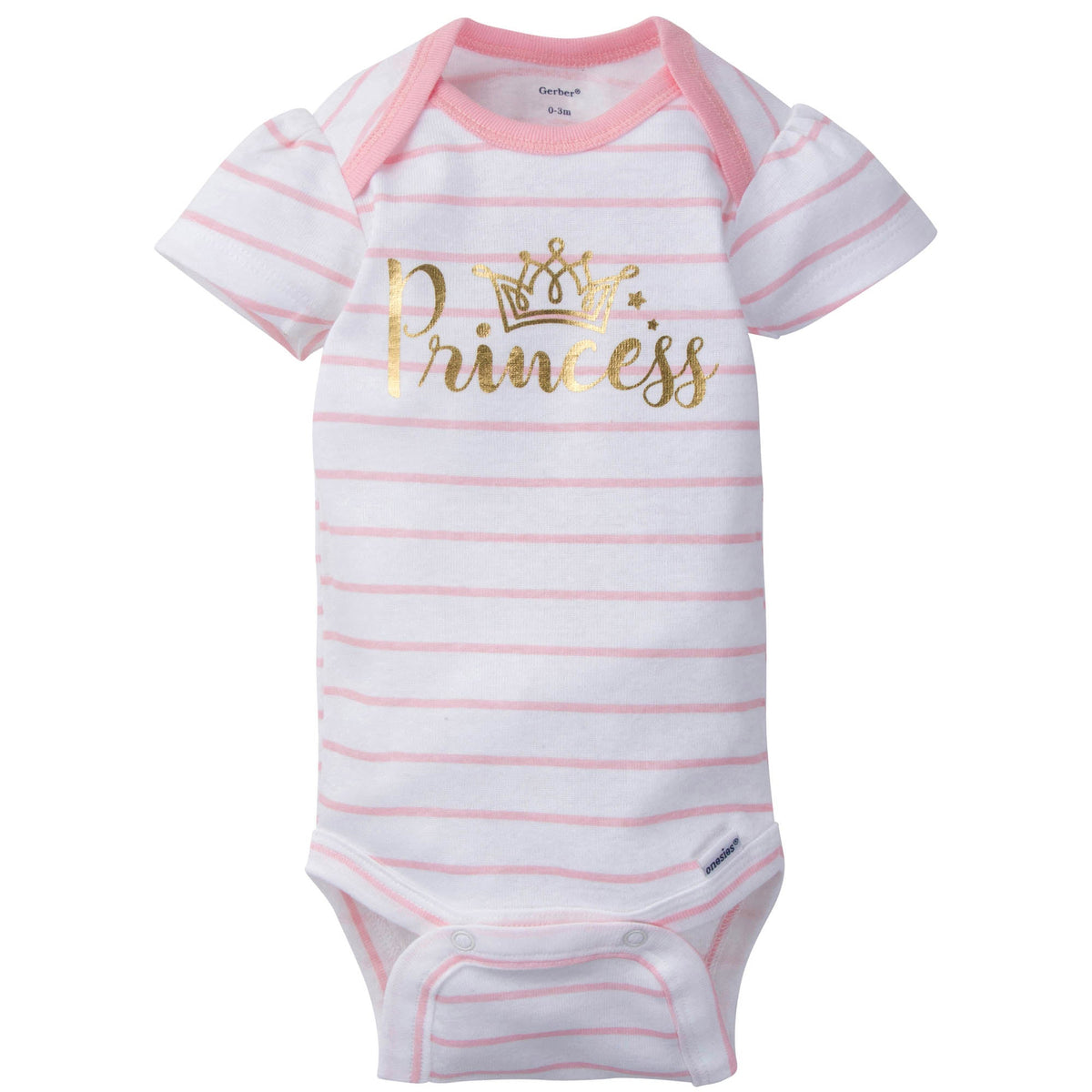 5-Pack Girls Princess Castle Short Sleeve Onesies Bodysuits, additional view 1