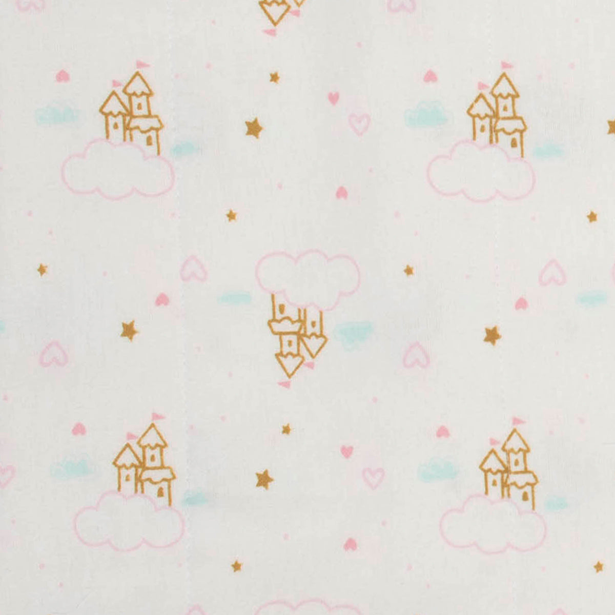 4-Pack Girls Princess Castle Flannel Burp Cloths, additional view 1