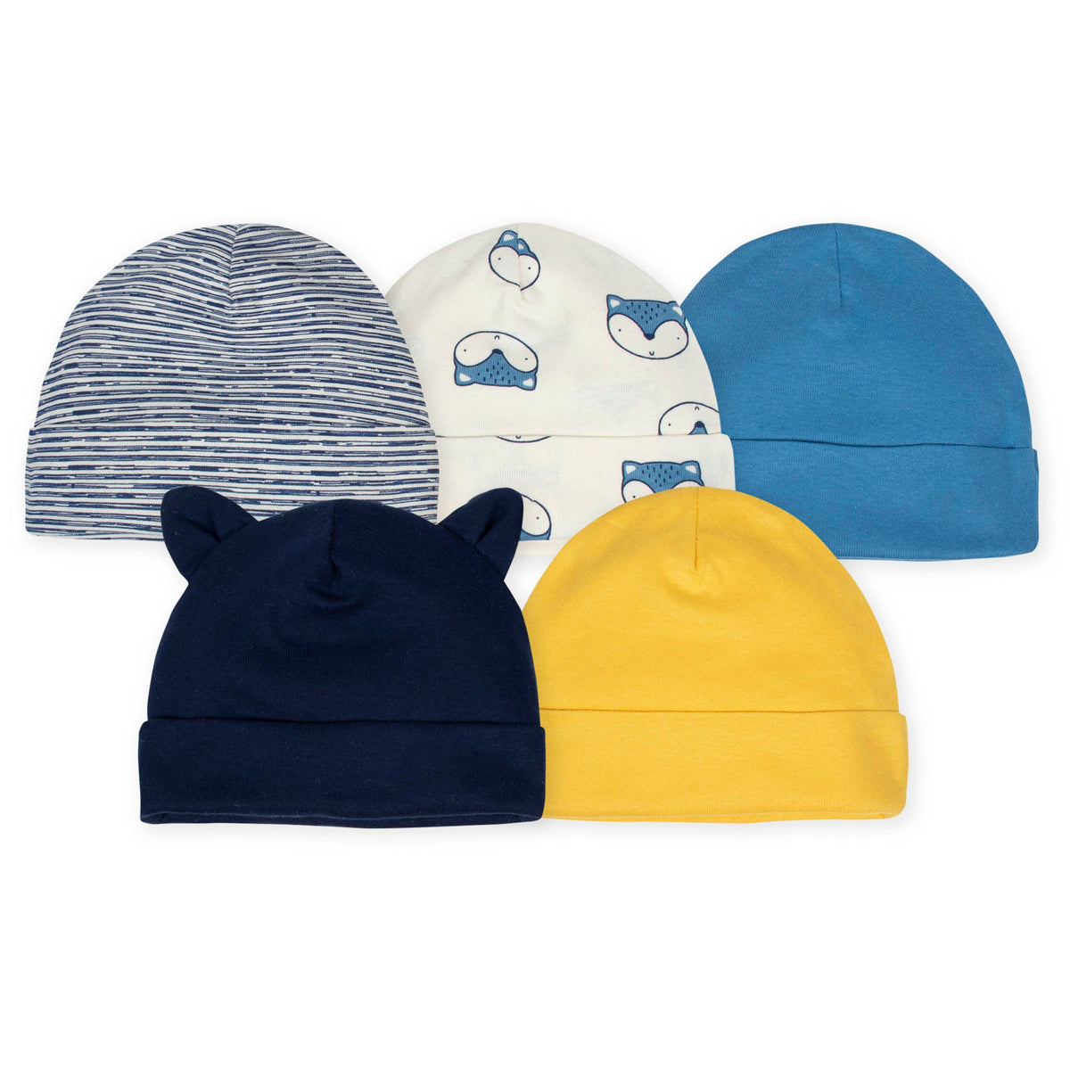 5-Pack Boys Fox Caps