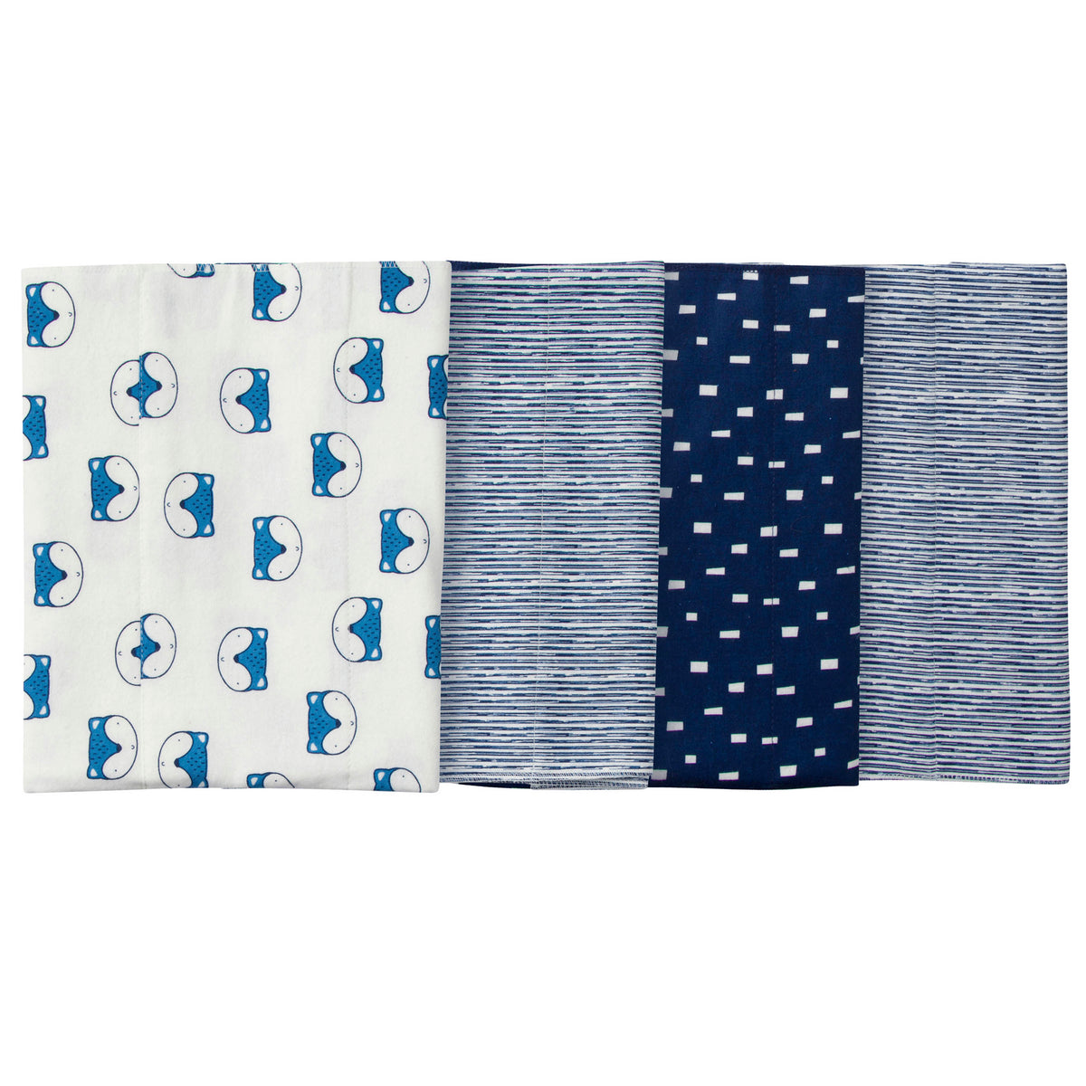 4-Pack Boys Fox Flannel Burp Cloths