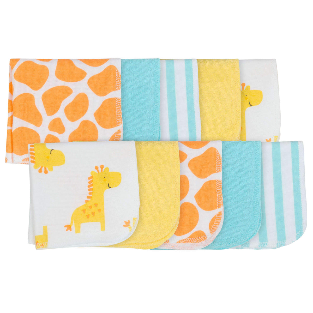 13-Piece Boys Terry Hooded Bath Wrap, Hooded Towels and Washcloth Set - Giraffe, view 5