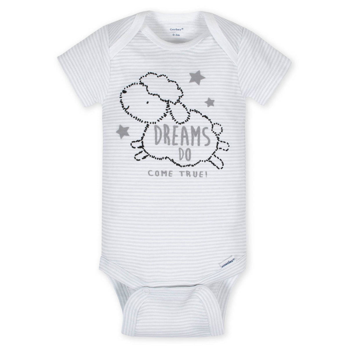 5-Pack Neutral Lamb Short Sleeve Onesies Bodysuits, additional view 1