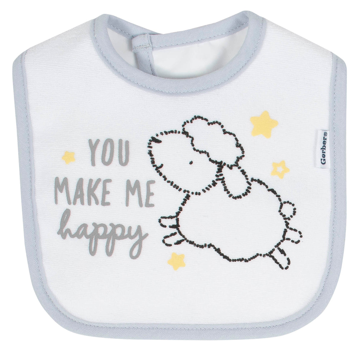 3-Pack Neutral Lamb Terry Bibs, additional view 1