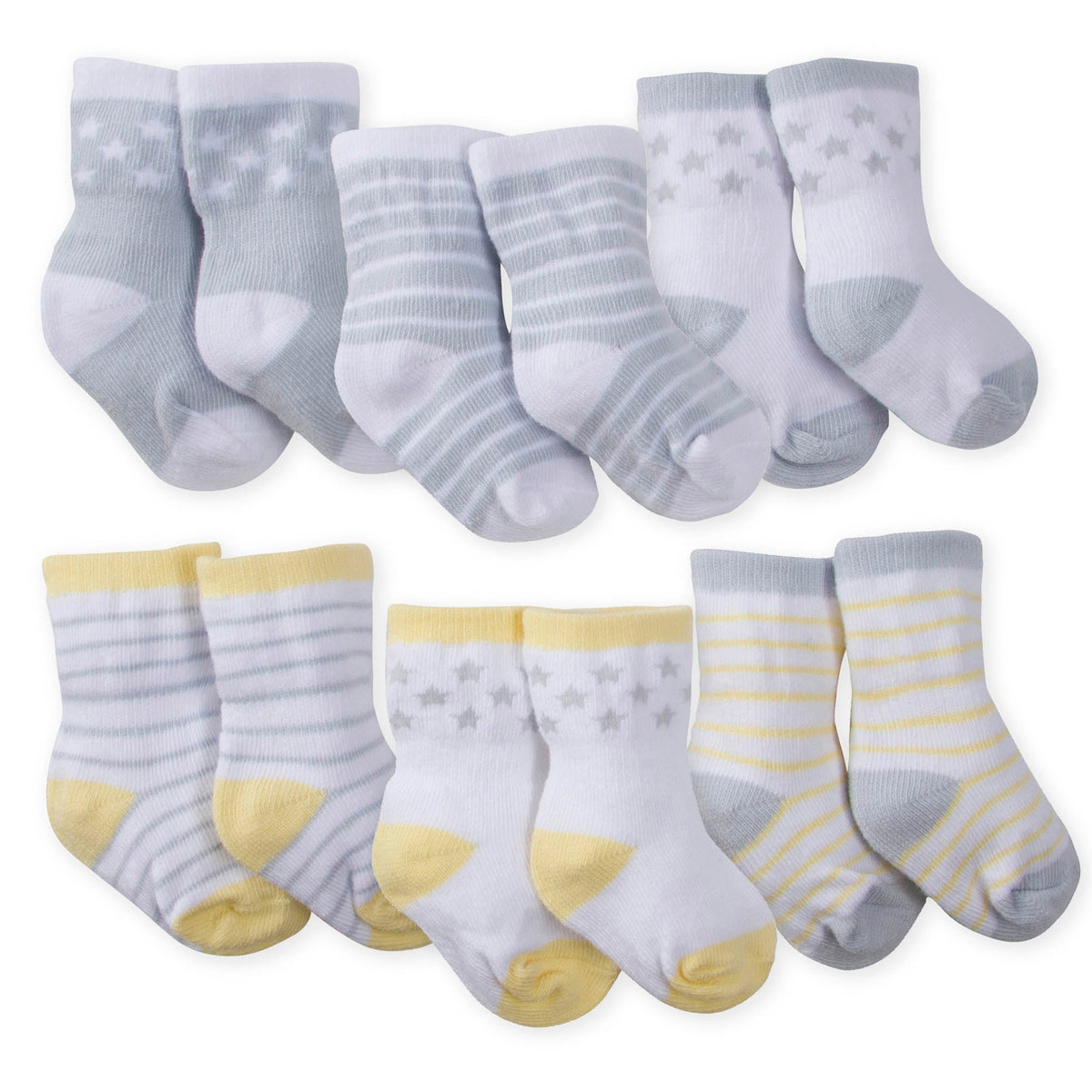 6-Pack Neutral Lamb Wiggle Proof Jersey Crew Socks