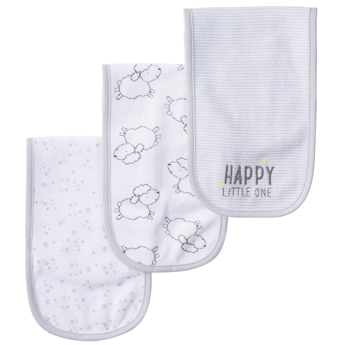 3-Pack Neutral Lamb Terry Burp Cloths