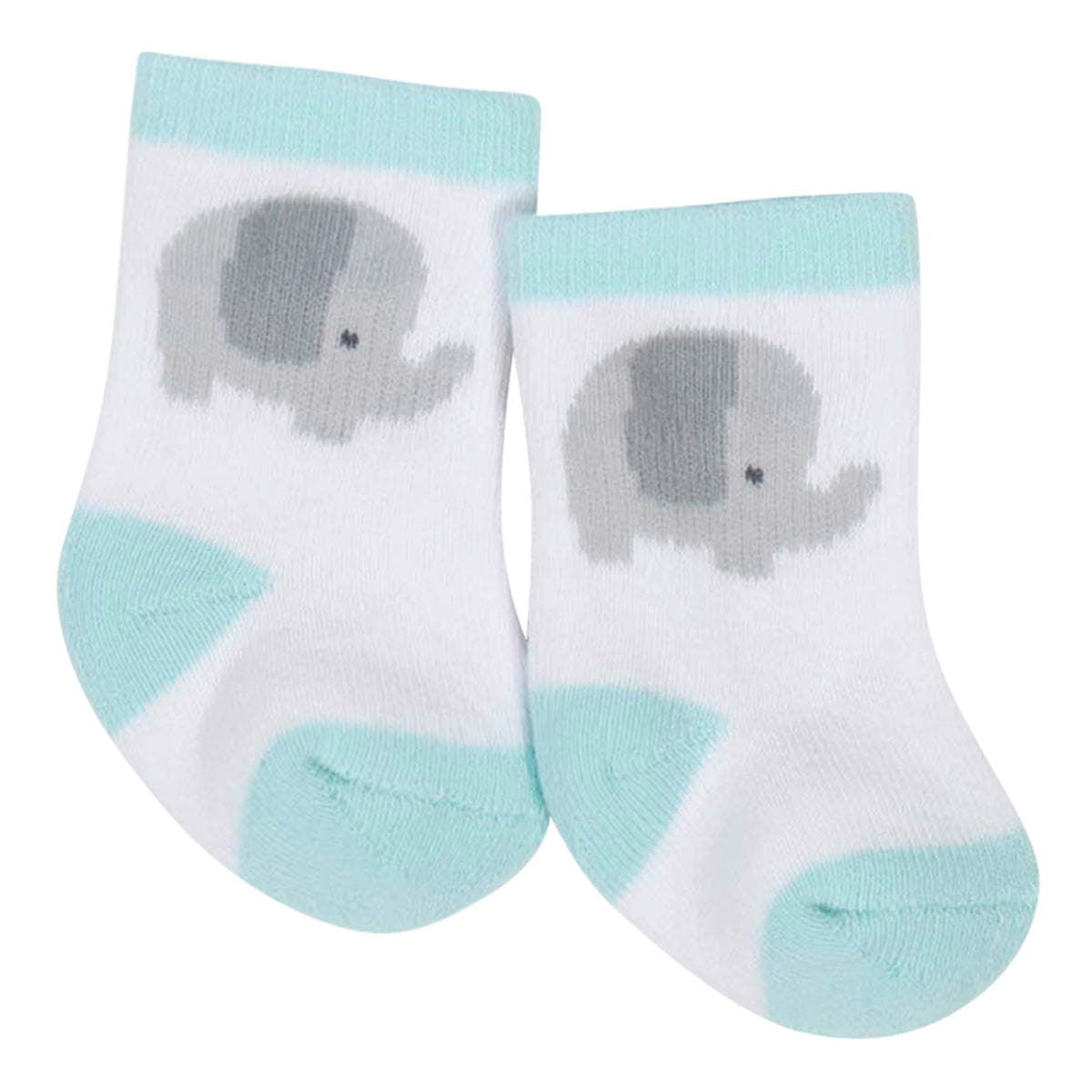 6-Pack Neutral Elephant Wiggle Proof Terry Crew Socks, additional view 2