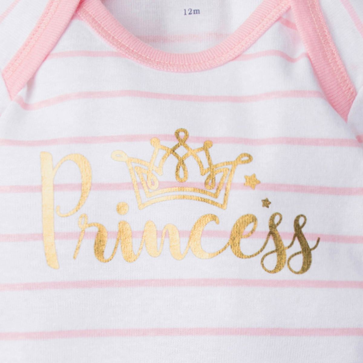 4-Pack Girls Princess Castle Short Sleeve Onesies Bodysuits, additional view 1