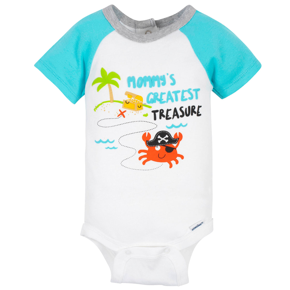 4-Pack Boys Pirate Short Sleeve Onesies Bodysuits, additional view 1