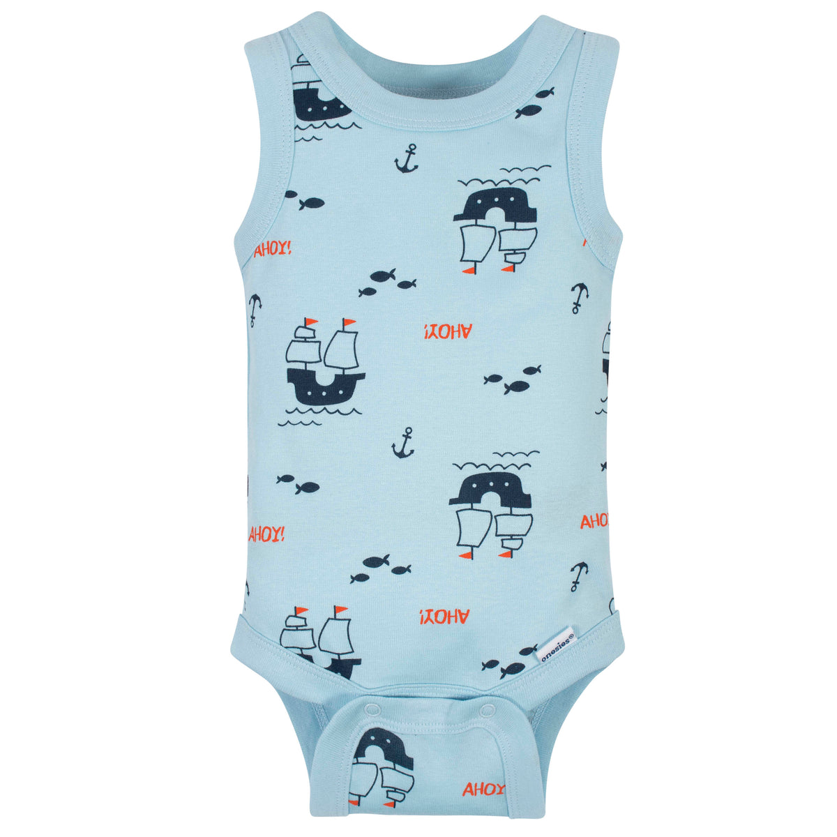 4-Pack Boys Pirate Tank Onesies Bodysuits, additional view 3