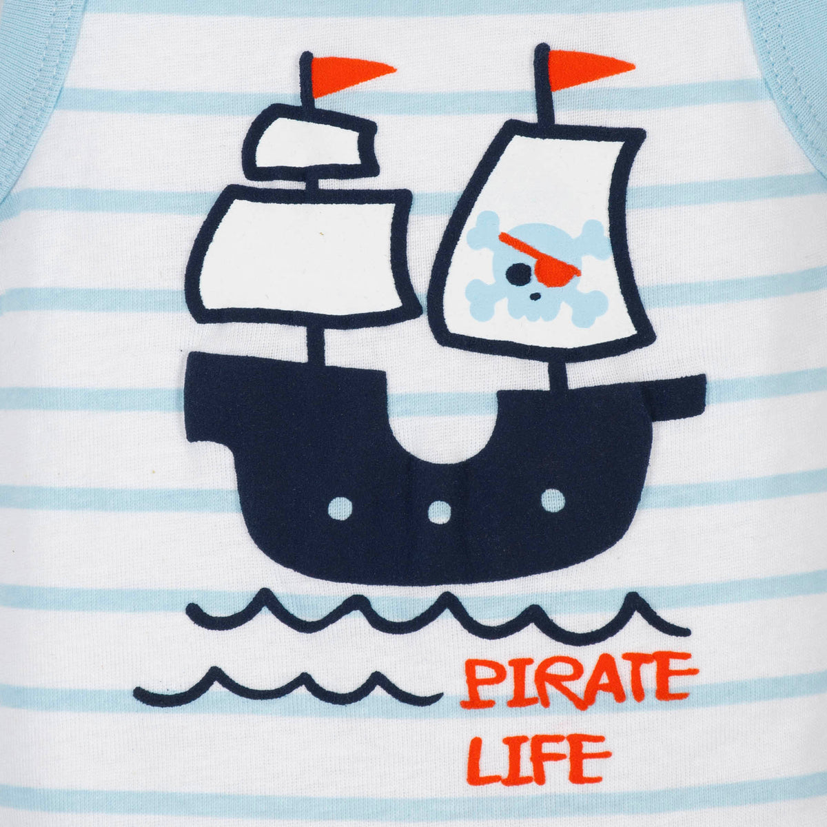 4-Pack Boys Pirate Tank Onesies Bodysuits, additional view 5