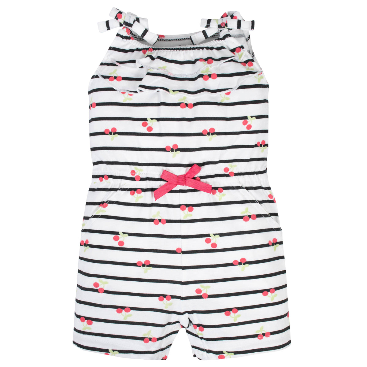 2-Pack Baby and Toddler Girls Cherry Kisses Rompers, additional view 2