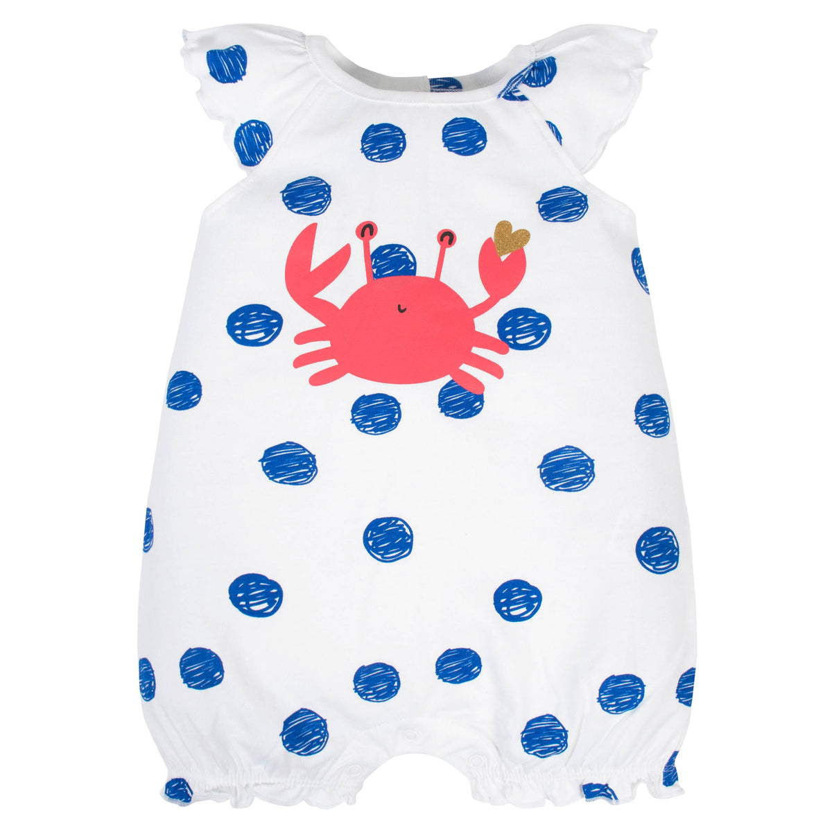 2-Pack Baby and Toddler Girls Crab Rompers, additional view 1