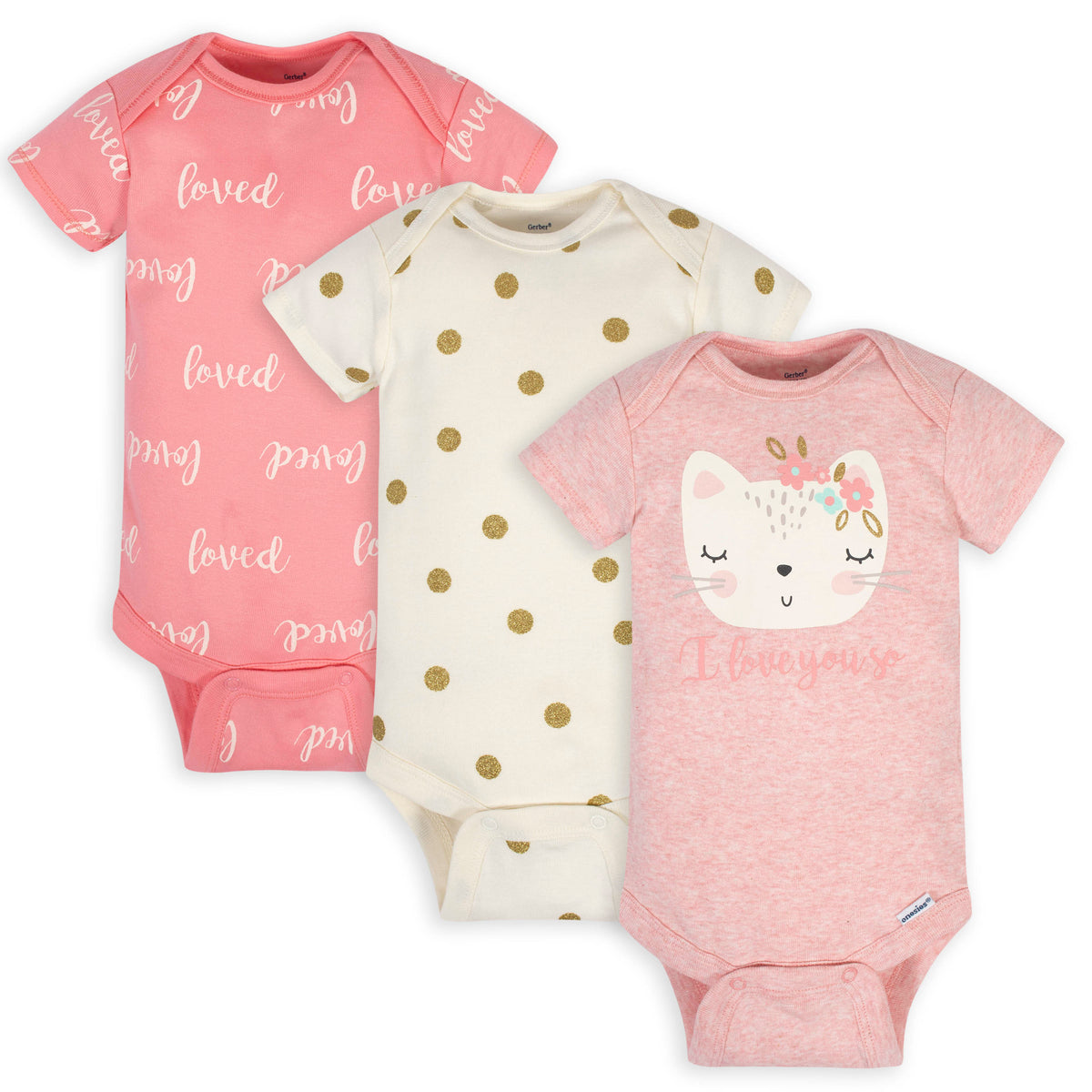 Multi-Gender Organic Short Sleeve Onesies Brand Bodysuit Sets, view 4