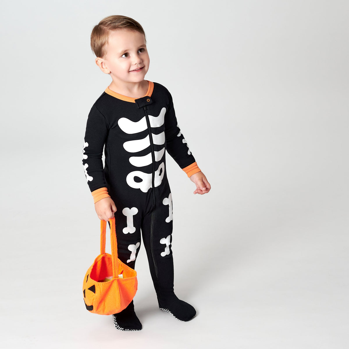 Baby Skeleton Snug Fit Footed Cotton Pajamas, lifestyle photo 1