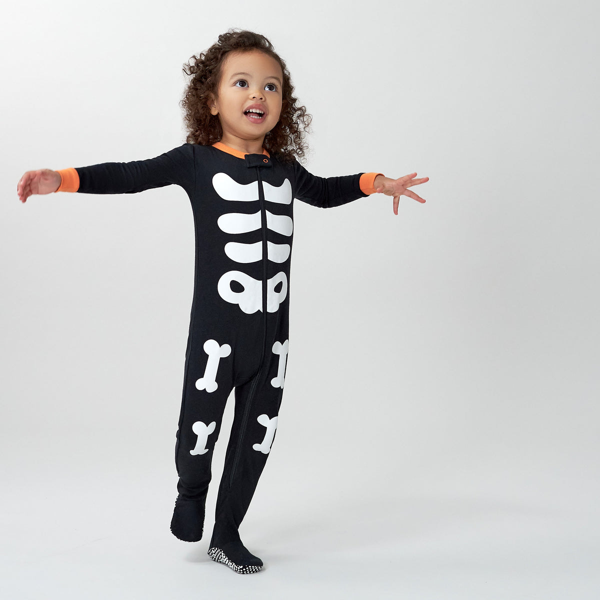 Baby Skeleton Snug Fit Footed Cotton Pajamas, lifestyle photo 2