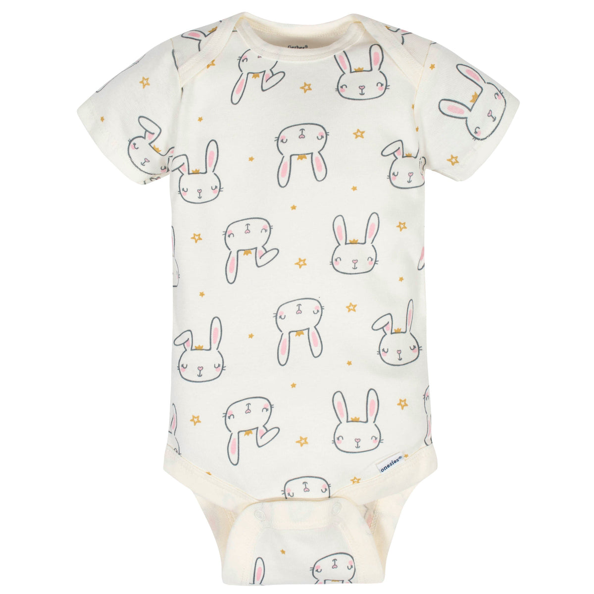 5-Pack Baby Girls Princess Short Sleeve Onesies Bodysuits, additional view 4