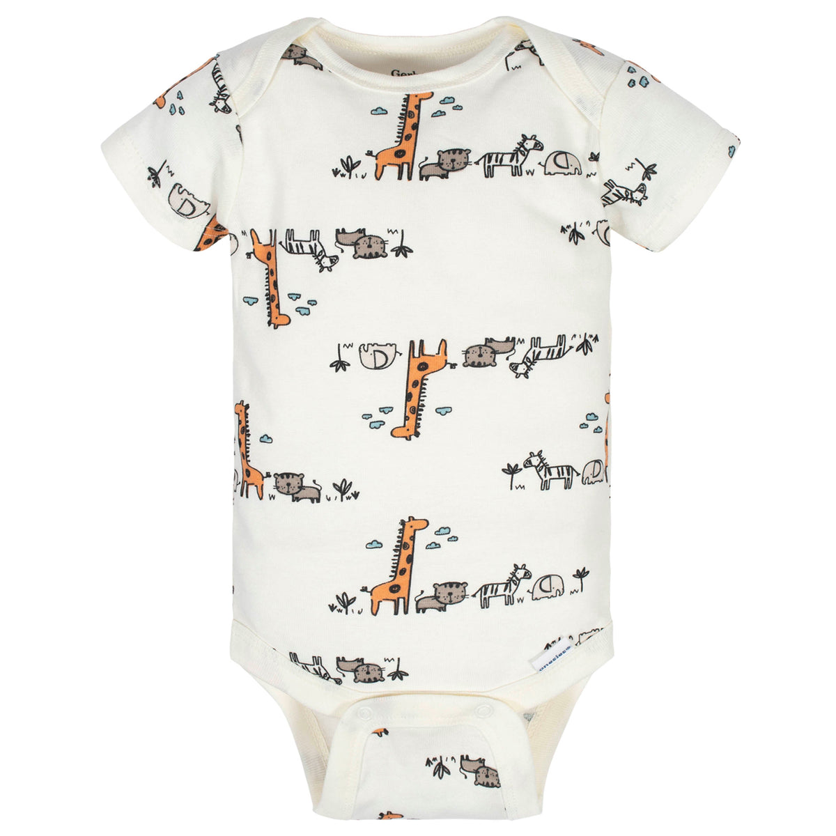 8-Pack Baby Boys Jungle Short Sleeve Onesies Bodysuits, additional view 2