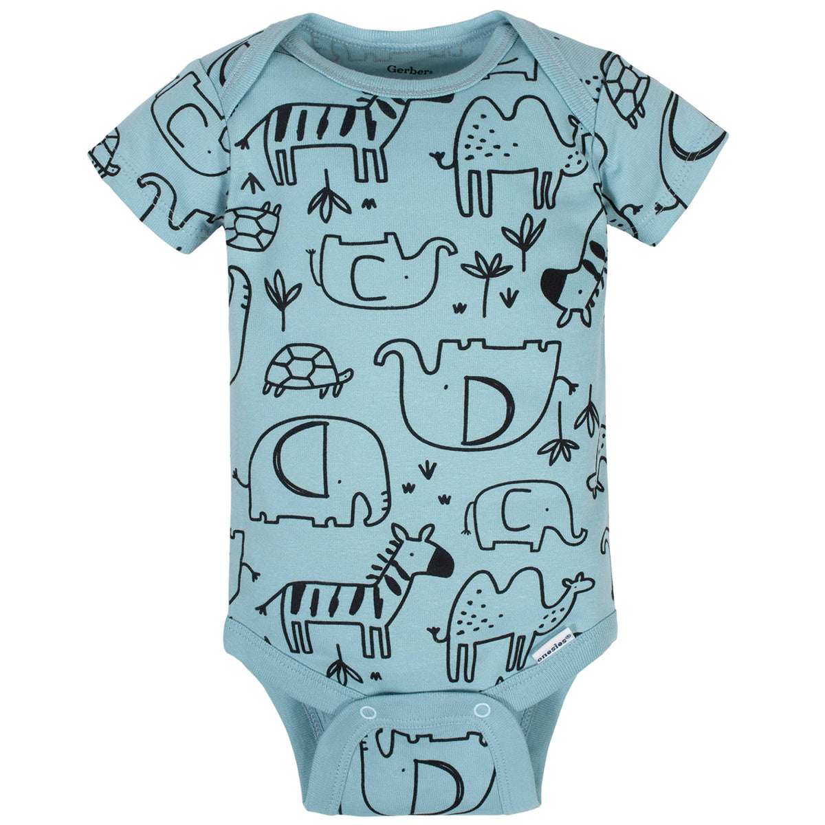 5-Pack Baby Boys Jungle Short Sleeve Onesies Bodysuits, additional view 5