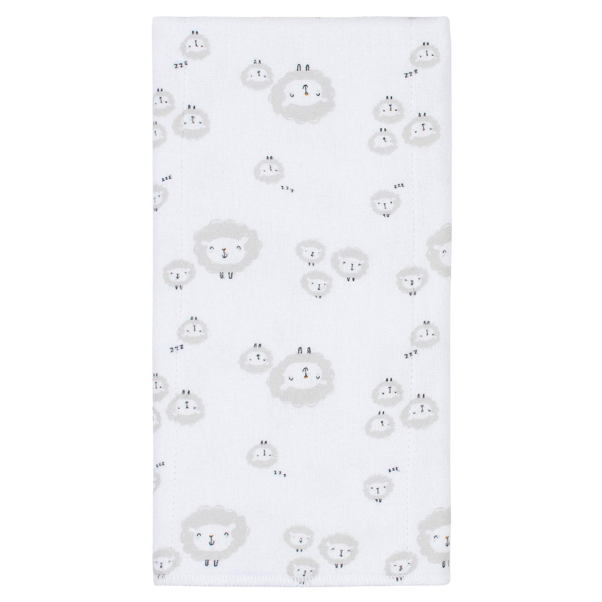 8-Pack Baby Neutral Sheep Flannel Burp Cloths, additional view 1