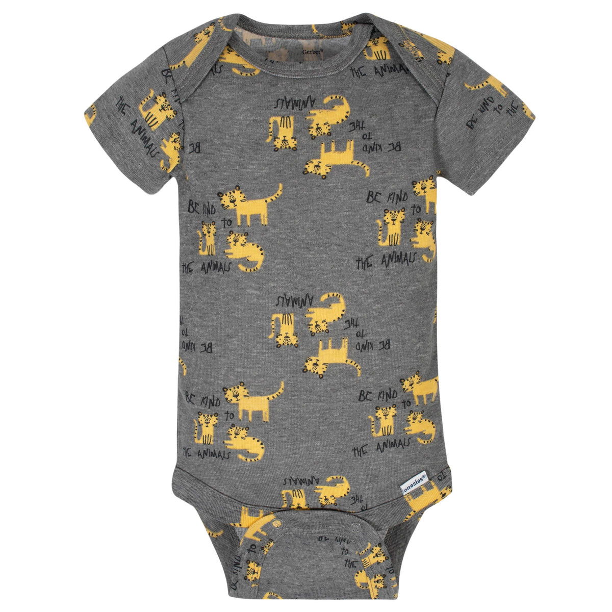 8-Pack Baby Boys Tiger Short Sleeve Onesies Bodysuits, additional view 2