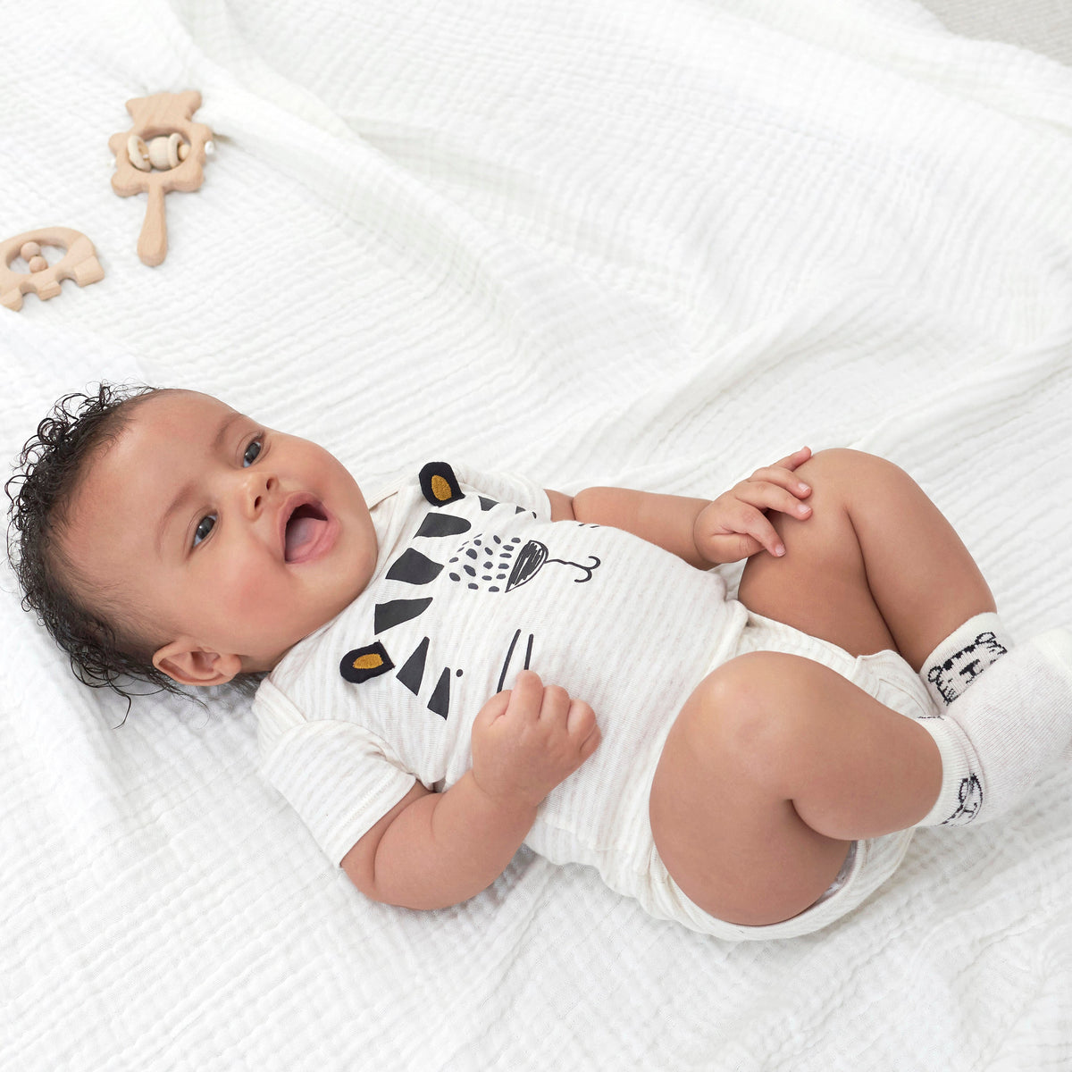 8-Pack Baby Boys Tiger Short Sleeve Onesies Bodysuits, lifestyle photo 1