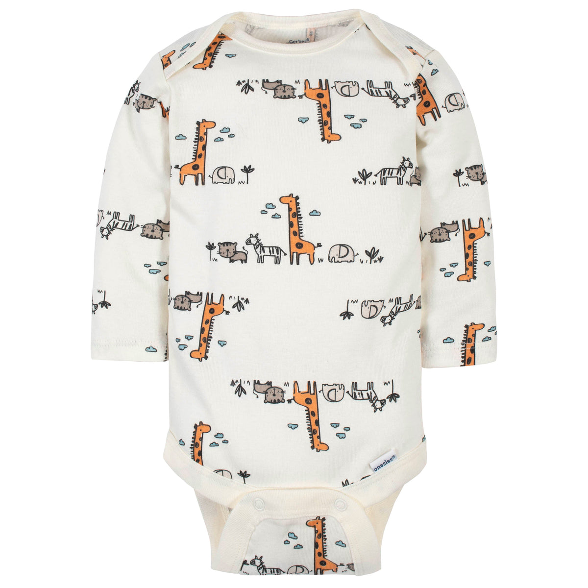6-Pack Baby Boys Jungle Long Sleeve Onesies Bodysuits, additional view 2