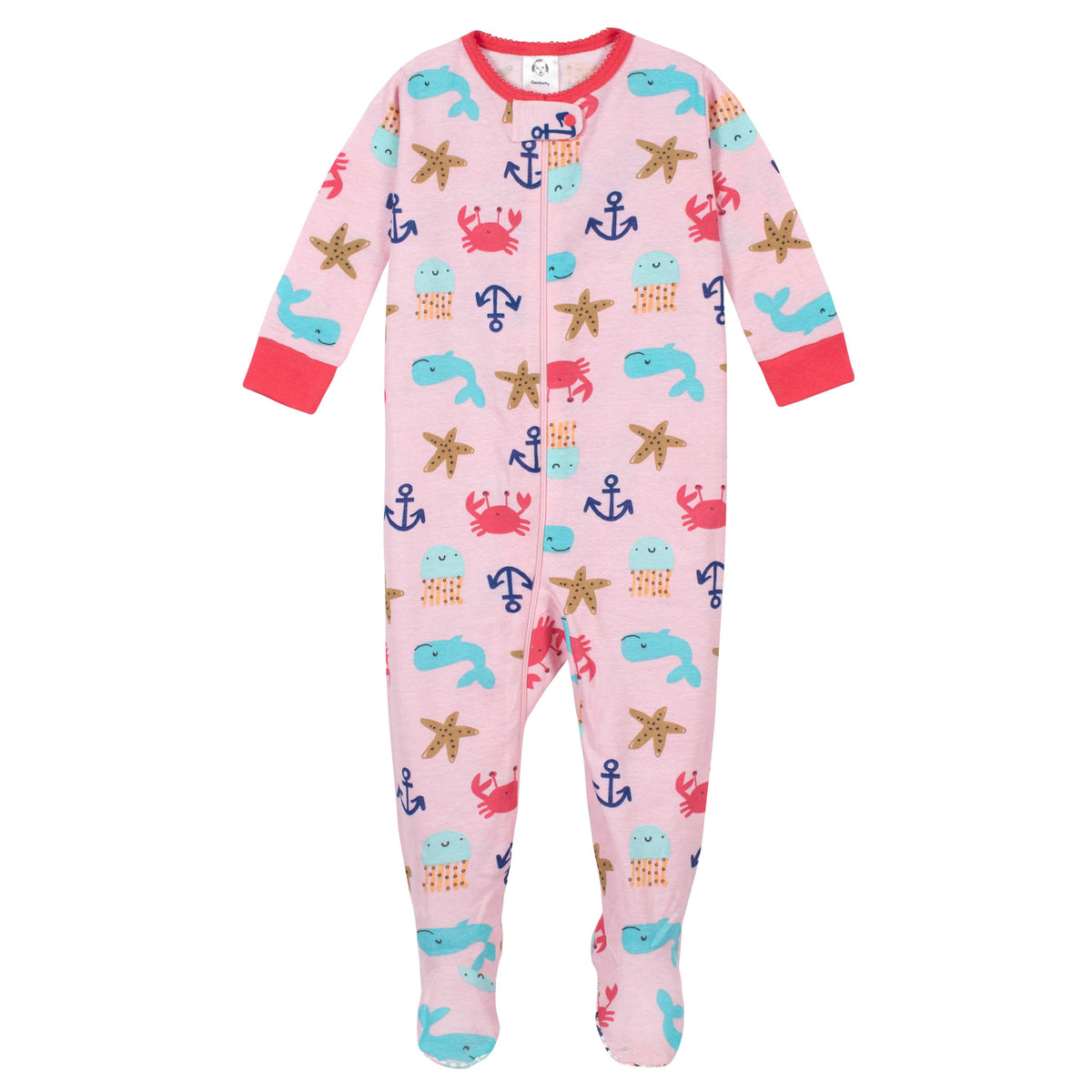 2-Pack Girls Whale Snug Fit Unionsuit Pajamas, additional view 1