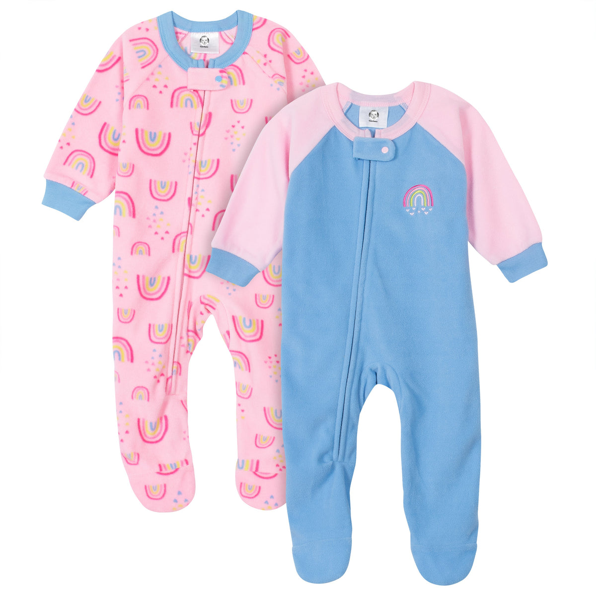 2-Pack Baby Girls Rainbow Blanket Sleepers