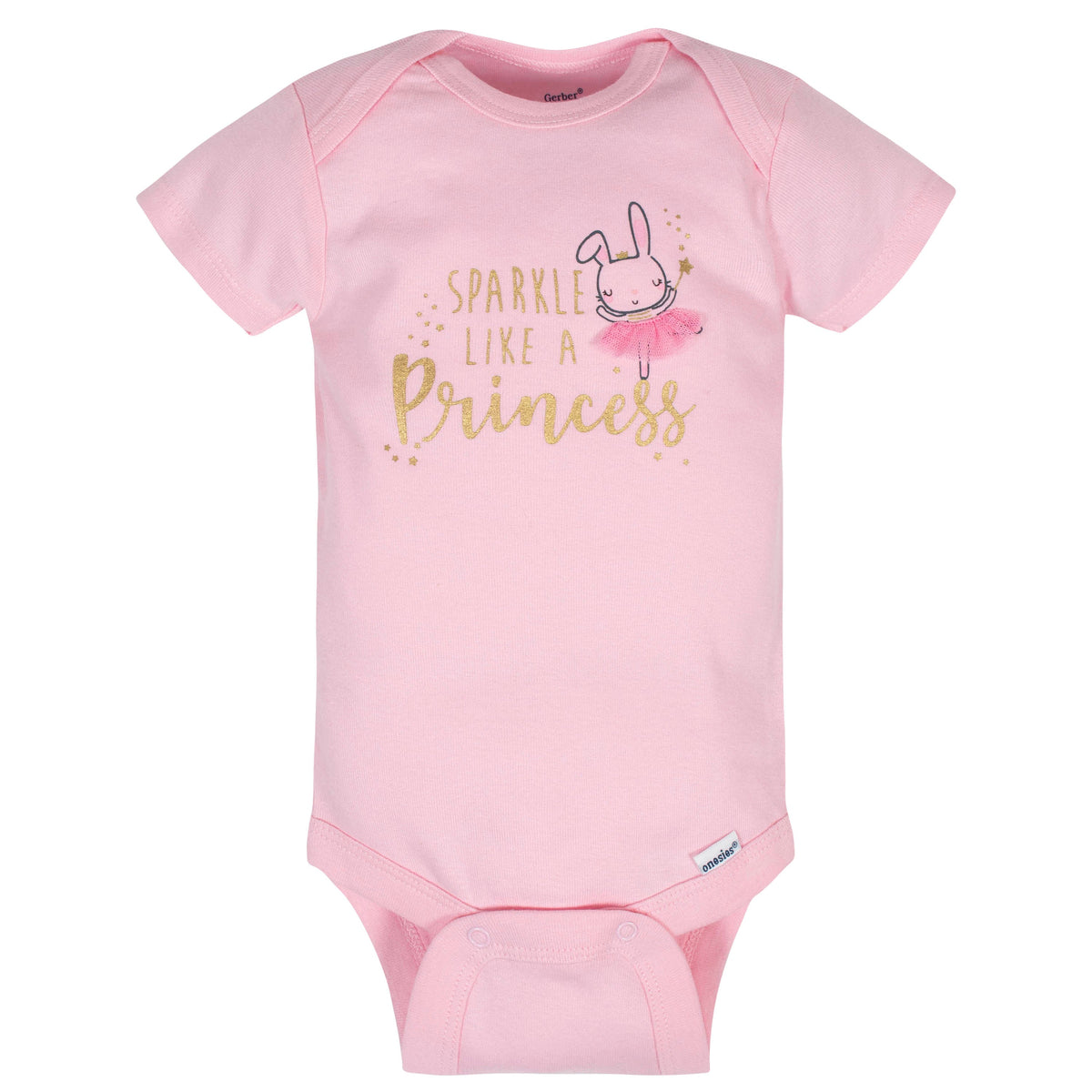 8-Pack Baby Girls Princess Short Sleeve Onesies Bodysuits, additional view 1
