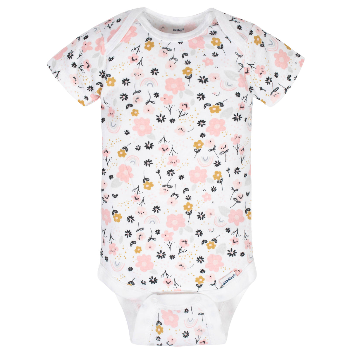 8-Pack Baby Girls Bear Short Sleeve Onesies Bodysuits, additional view 2