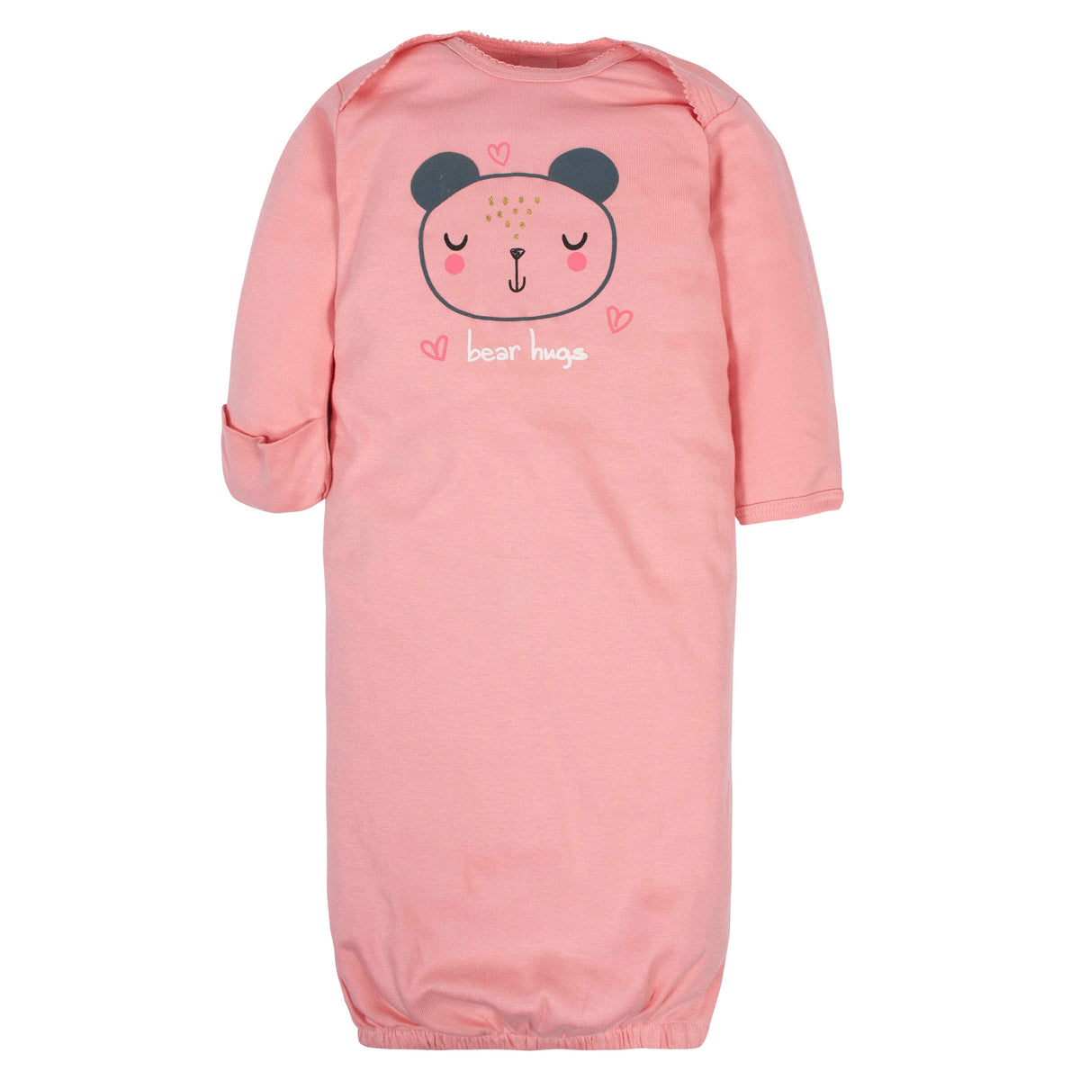 4-Pack Baby Girls Bear Gowns, additional view 1
