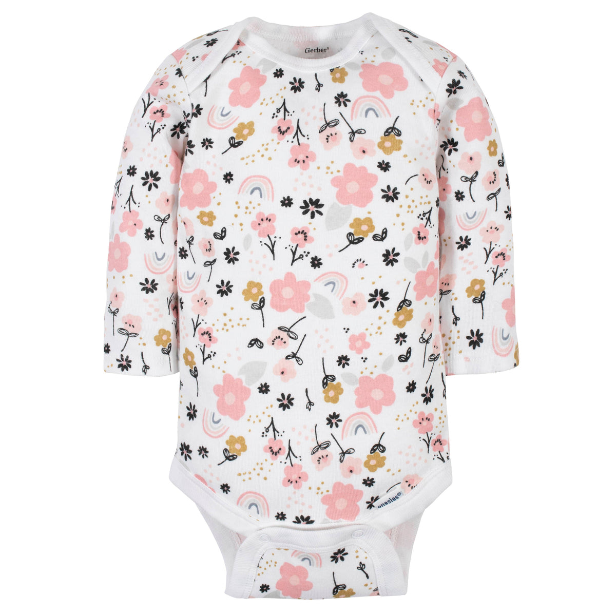 6-Pack Baby Girls Bear Long Sleeve Onesies Bodysuits, additional view 3