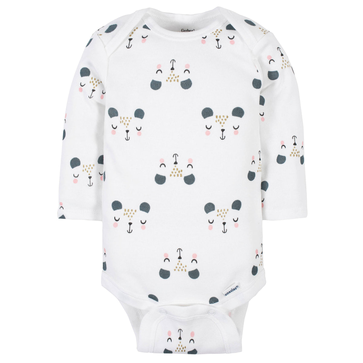 6-Pack Baby Girls Bear Long Sleeve Onesies Bodysuits, additional view 5